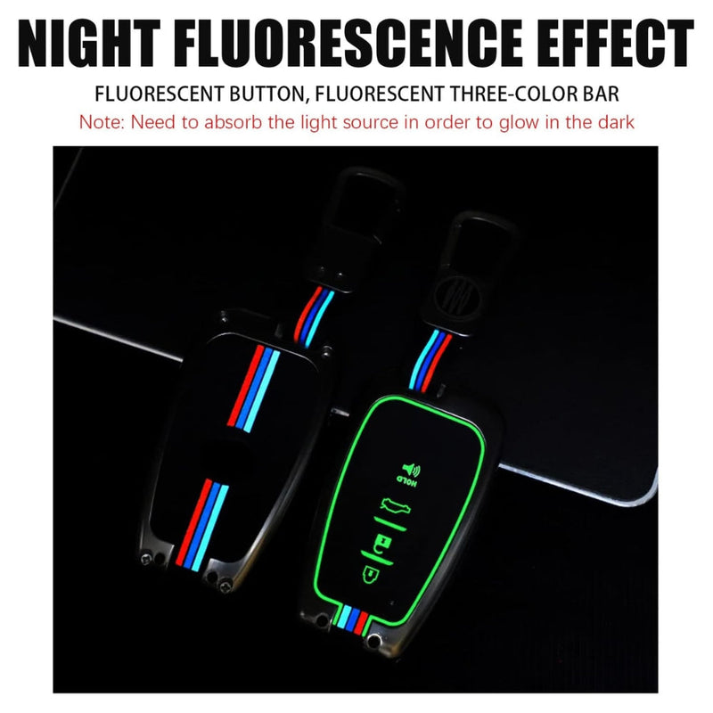 Load image into Gallery viewer, Toyota Metal Shell &amp; Soft Silicone Full Protection Car Key Fob Case Cover For Camry RAV4 Highlander Avalon C-HR Prius Corolla
