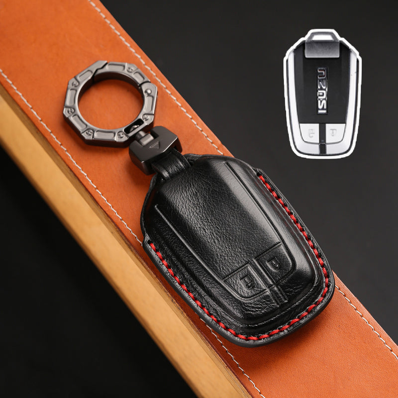 Chargez l&#39;image dans la visionneuse de la galerie, Isuzu Handcrafted Genuine Leather Car Key Fob Case Cover For D-MAX, MU‑X

