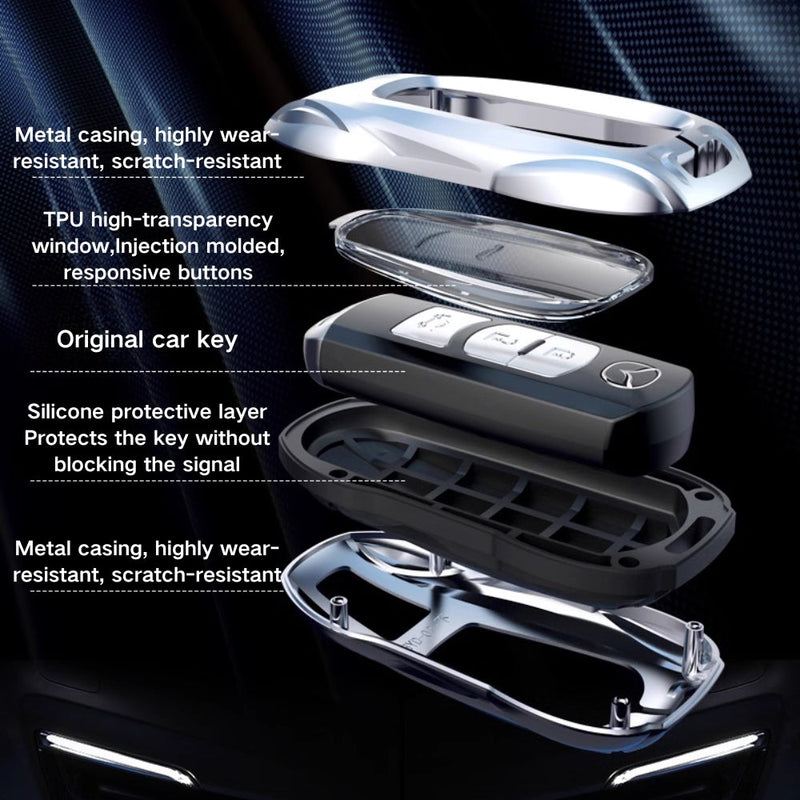 Load image into Gallery viewer, Mazda Stylish Metal Car Key Fob Case Cover For CX-5, CX-3, CX-30, CX-8, MX-5, Mazda3,6

