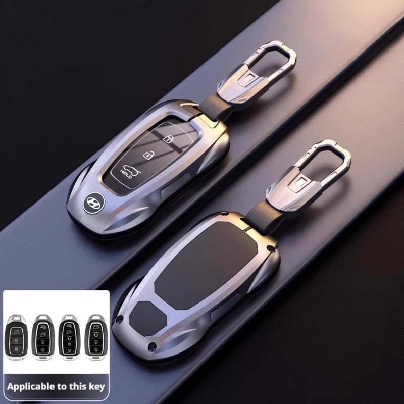 Chargez l&#39;image dans la visionneuse de la galerie, Hyundai Stylish Metal Car Key Fob Protective Case Cover For Tucson, Sport, Elantra, Santa Fe, ix35, ix25
