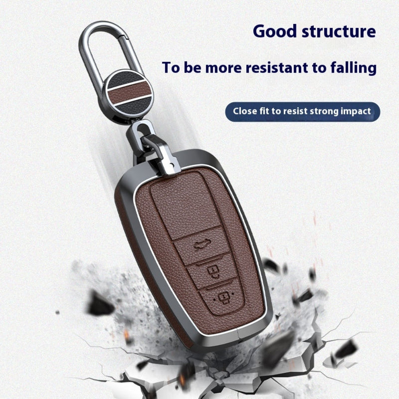 Load image into Gallery viewer, Toyota Zinc Alloy Leather Car Key Fob Case Cover For Camry, C-HR, Corolla, RAV4, Avalon, Land Cruiser, Prado, Prius - Polar Tech Australia

