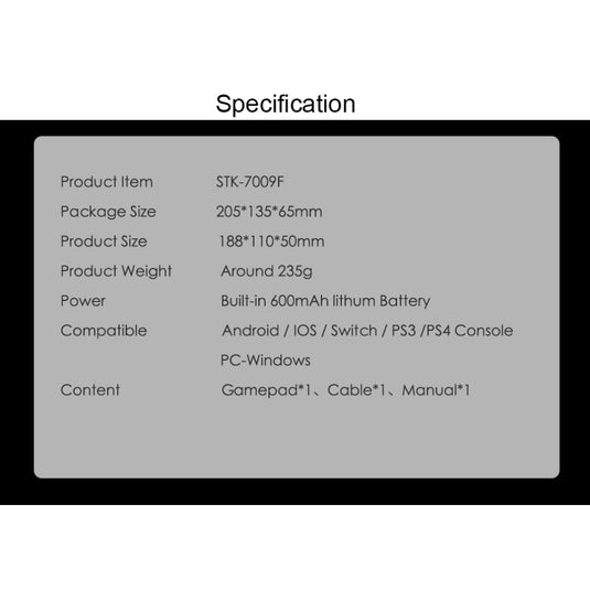 Switch Multi-Function Bluetooth Wireless Game Controller, Compatible with Android/iOS, Dual Vibration, 6-Axis Gyro, Turbo Function