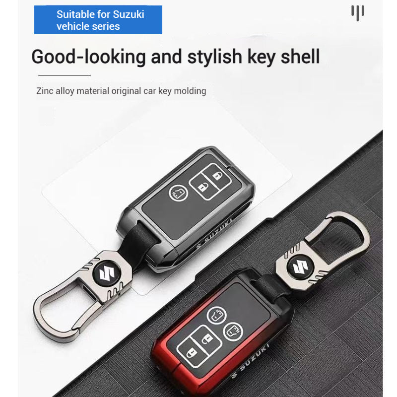 Load image into Gallery viewer, Suzuki Zinc Alloy + Silicone Car Key Fob Case Cover For Dzire, Ertiga, Vitara, Brezza, Baleno, HustlerJimny, - Polar Tech Australia
