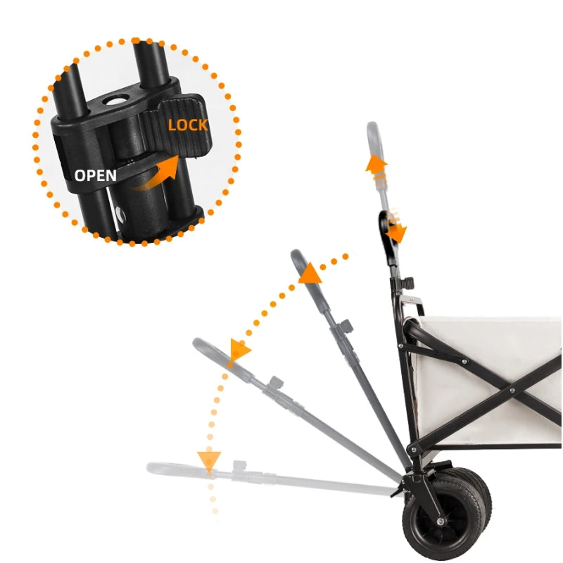 Chargez l&#39;image dans la visionneuse de la galerie, Extender Folding Cart Outdoor Extra Long Utility Large Capacity Wagon Cart Camping Picnic Trolley Beach Collapse Folding Cart - Polar Tech Australia
