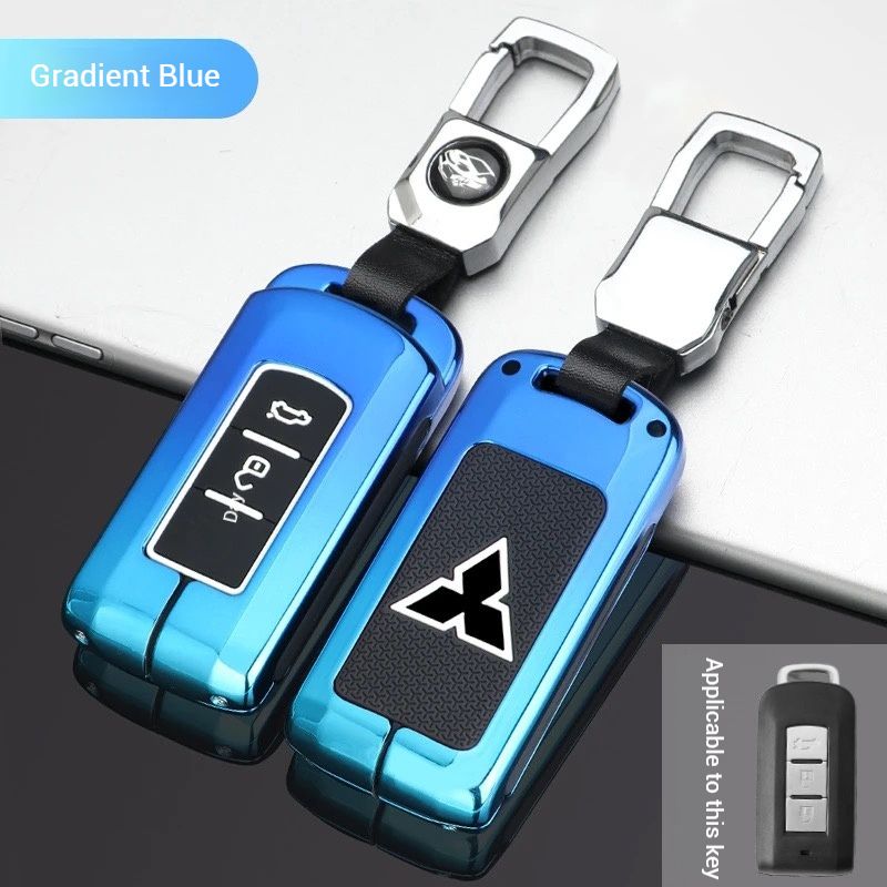 Cargue la imagen en el visor de la galería, Mitsubishi Zinc Alloy + Silicone Car Key Fob Case Cover For Outlander, Eclipse Cross, ASX, Pajero, Lancer
