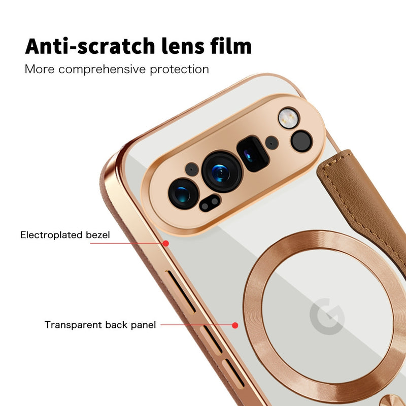 Load image into Gallery viewer, Google Pixel 10 Pro XL - Shield Magsafe RFID Anti-theft Rhombus Leather Phone Case
