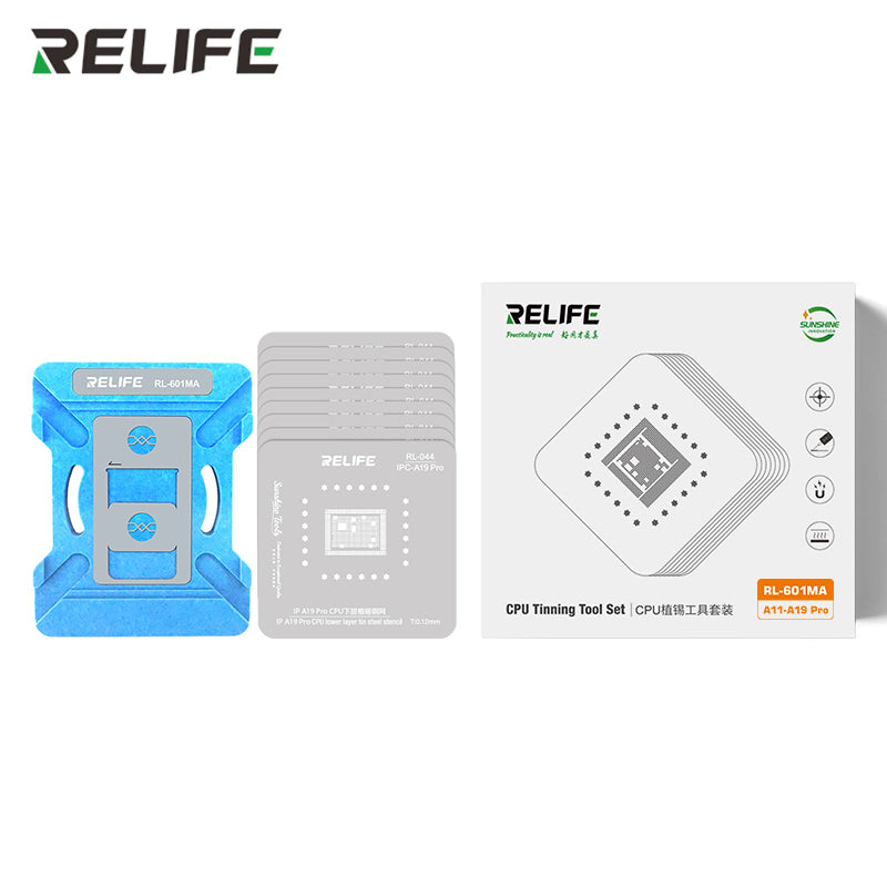 Load image into Gallery viewer, [RL-601MA] Relife RL-601MA iPhone CPU Lower Layer Tin Planting Platform Set for iPhone 8 to 17Pro Max A11 to A19 Pro
