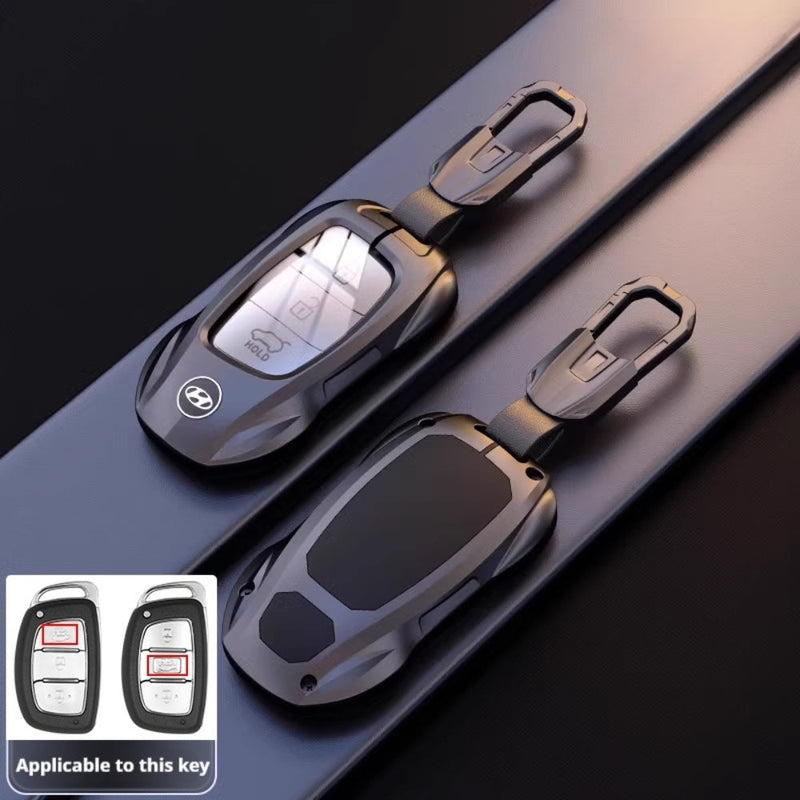 Chargez l&#39;image dans la visionneuse de la galerie, Hyundai Stylish Metal Car Key Fob Protective Case Cover For Tucson, Sport, Elantra, Santa Fe, ix35, ix25
