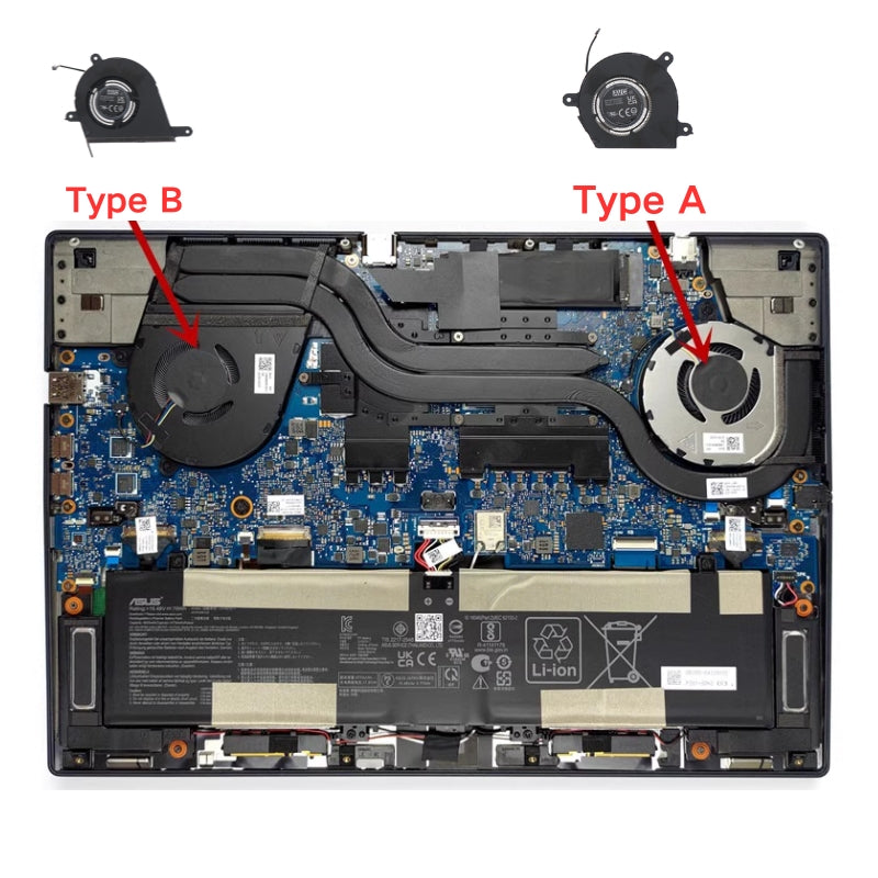 Chargez l&#39;image dans la visionneuse de la galerie, Asus ZenBook Pro Duo UX8402ZE UX8402ZA UX8402VU UX8402VV 14.5&quot; 14.5 Inch Series - Laptop CPU &amp; GPU Cooling Fan Cooler
