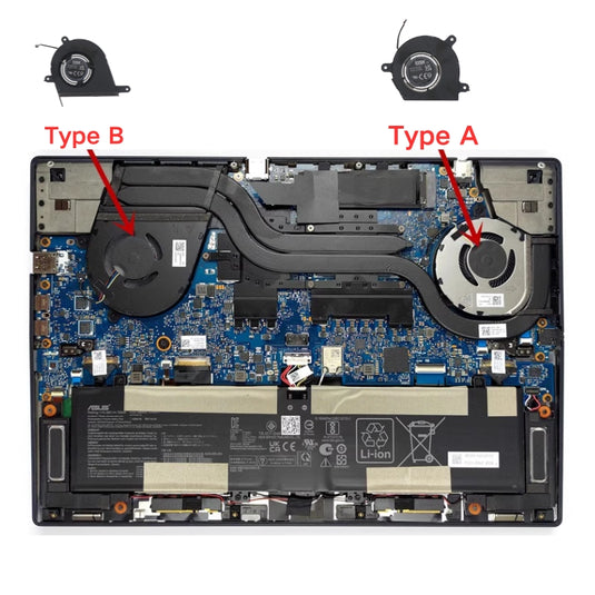 Asus ZenBook Pro Duo UX8402ZE UX8402ZA UX8402VU UX8402VV 14.5" 14.5 Inch Series - Laptop CPU & GPU Cooling Fan Cooler