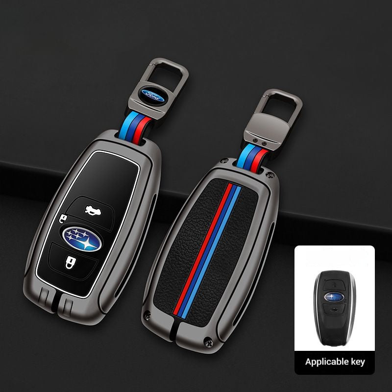 Cargue la imagen en el visor de la galería, Subaru Metal Shell &amp; Soft Silicone Full Protection Remote Car Key Fob Case Cover For Outback, Forester, Impreza, WRX, XV, Crosstrek, Legacy
