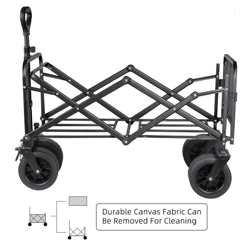 Chargez l&#39;image dans la visionneuse de la galerie, Extender Folding Cart Outdoor Extra Long Utility Large Capacity Wagon Cart Camping Picnic Trolley Beach Collapse Folding Cart - Polar Tech Australia

