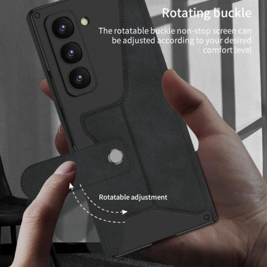Samsung Galaxy Z Fold7 5G - GKK Integrated Armor Flip Leather Case with Pen Slot, Stylus Not Included
