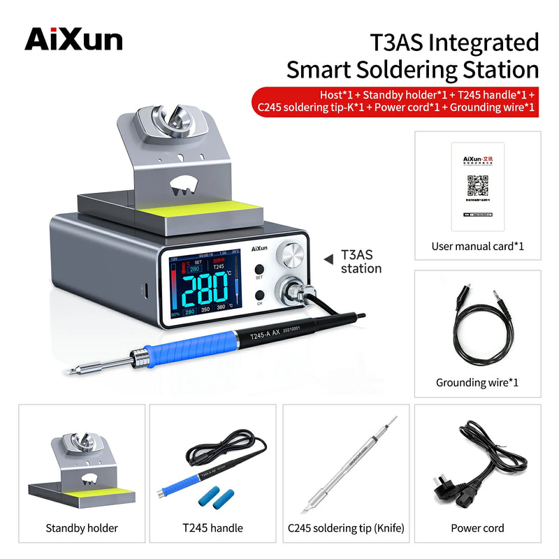 Load image into Gallery viewer, AiXun T3AS 200W All-in-One Soldering Station – High-Power Precision Soldering - Polar Tech Australia

