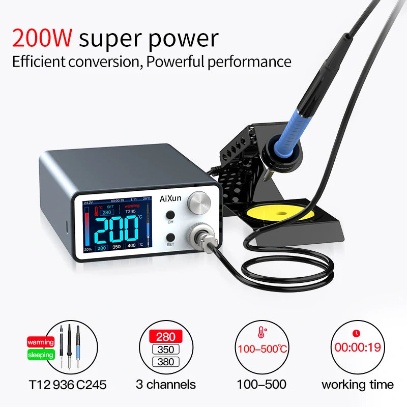 Load image into Gallery viewer, AiXun T3A 200W Temperature Controlled Quick Soldering Station – Precision, Speed, and Efficiency - Polar Tech Australia
