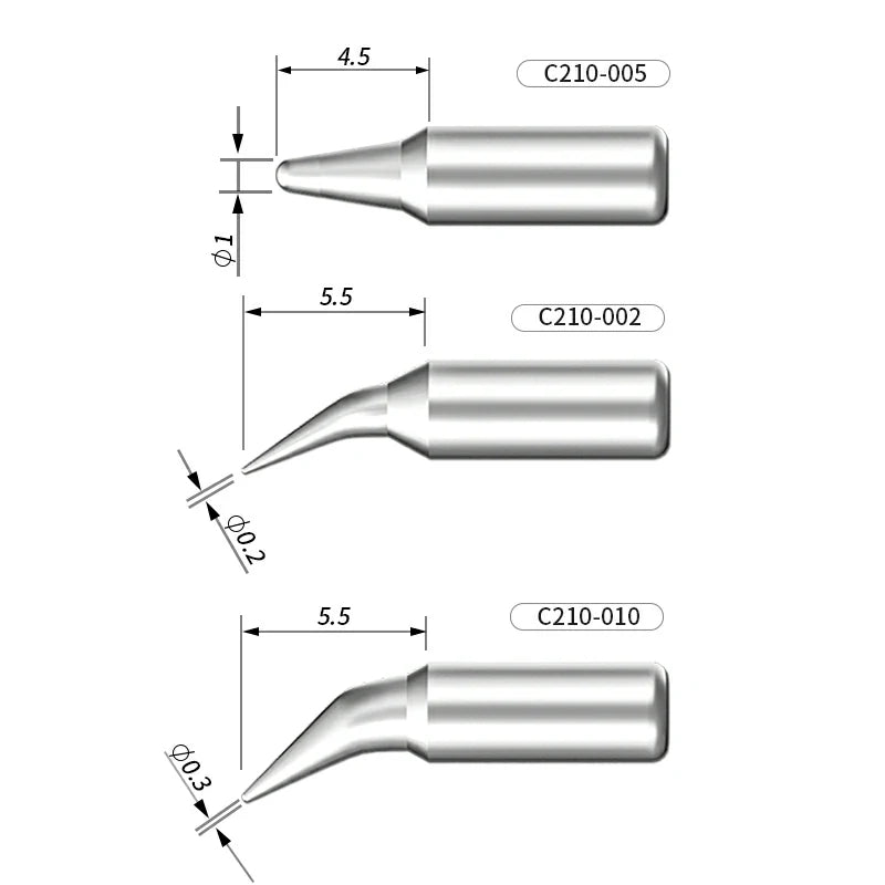 Cargue la imagen en el visor de la galería, AiXun C210 Customized Soldering Iron Tips – High-Performance Replacement for Precision Soldering - Polar Tech Australia

