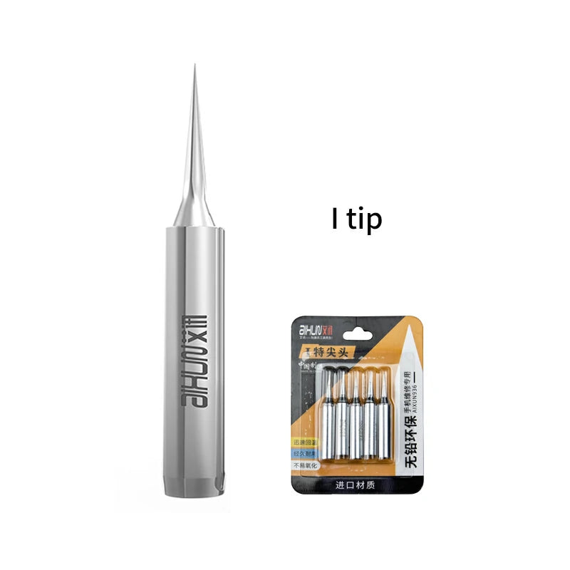 Cargue la imagen en el visor de la galería, AiXun 936 Universal Lead-Free Silver Soldering Iron Tips – 5PCS Set - Polar Tech Australia
