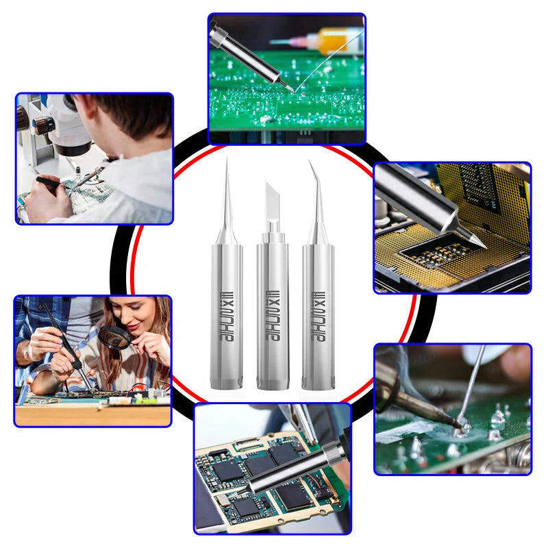Cargue la imagen en el visor de la galería, AiXun 936 Universal Lead-Free Silver Soldering Iron Tips – 5PCS Set - Polar Tech Australia
