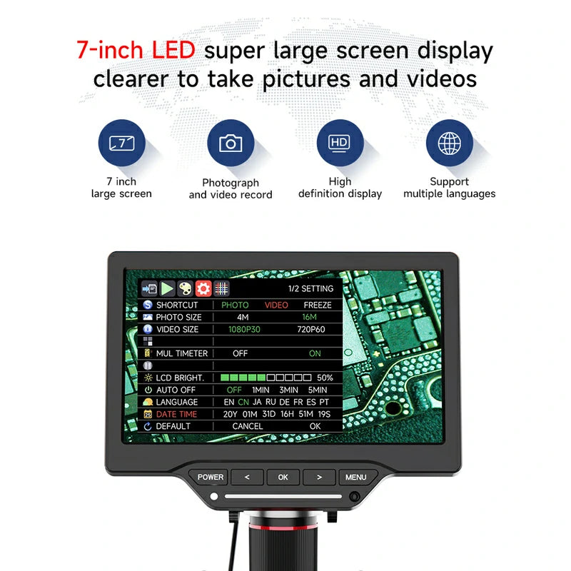 Chargez l&#39;image dans la visionneuse de la galerie, [AiXun DM21] 7-Inch Electronic Digital Microscope with Multimeter Design for Soldering – 2-in-1 Precision Tool - Polar Tech Australia
