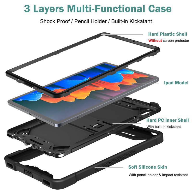 Load image into Gallery viewer, Samsung Galaxy Tab S7 Plus/S8 Plus/S7 FE/S9 Plus/S9 FE Plus - Heavy Duty Defender Armor Drop Proof Stand Case - Polar Tech Australia
