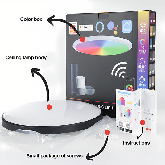 [TUYA Smart Home] RGB Dimmable LED 24W Ceiling Light Wireless Control Bedroom Living Room Light - Polar Tech Australia