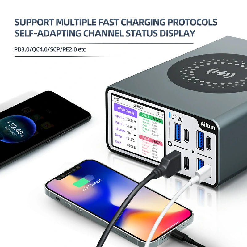 Load image into Gallery viewer, AiXun DP20 Desktop Smart Fast Charger – 200W Multi-Protocol Charging Solution - Polar Tech Australia
