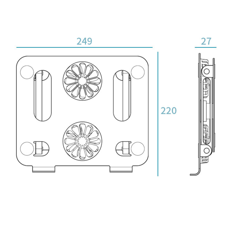 Chargez l&#39;image dans la visionneuse de la galerie, Height-Adjustable Laptop Cooling Pad with Quiet Fan - Perfect for Home or Office - Polar Tech Australia
