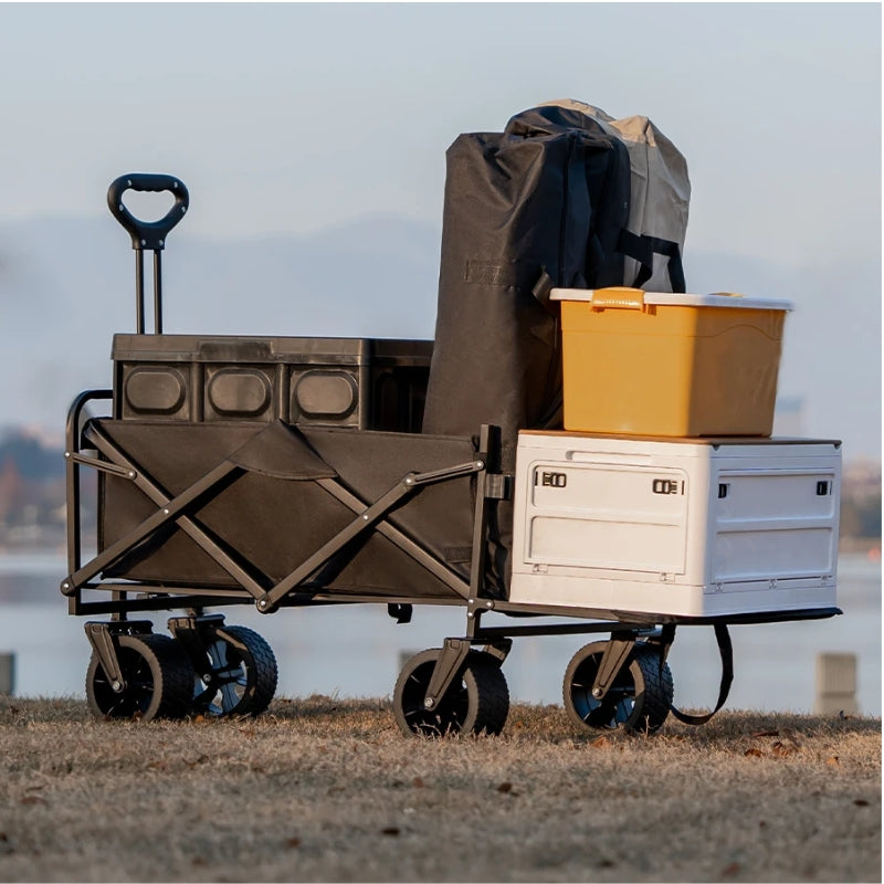 Chargez l&#39;image dans la visionneuse de la galerie, Extender Folding Cart Outdoor Extra Long Utility Large Capacity Wagon Cart Camping Picnic Trolley Beach Collapse Folding Cart - Polar Tech Australia
