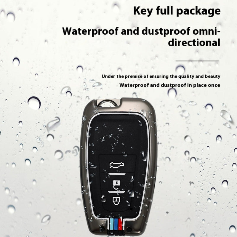 Load image into Gallery viewer, Toyota Metal Shell &amp; Soft Silicone Full Protection Car Key Fob Case Cover For Camry RAV4 Highlander Avalon C-HR Prius Corolla
