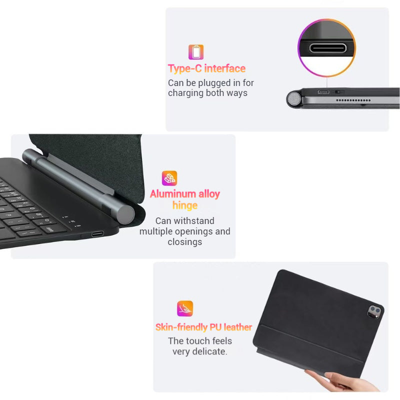 Load image into Gallery viewer, [With Touchpad][Magic Keybord] Apple iPad Pro 13-inch 7th Gen (2024) Smart Multi-Touch Trackpad Magnetic Wireless Keyboard Case With RGB Backlit - Polar Tech Australia
