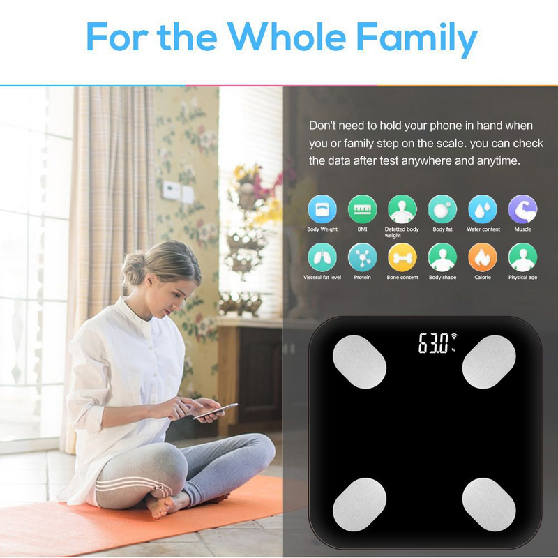 Chargez l&#39;image dans la visionneuse de la galerie, [TUYA Smart Home] Tuya Multiple Detection Functions Smart Life Wifi BMI Scale - Polar Tech Australia
