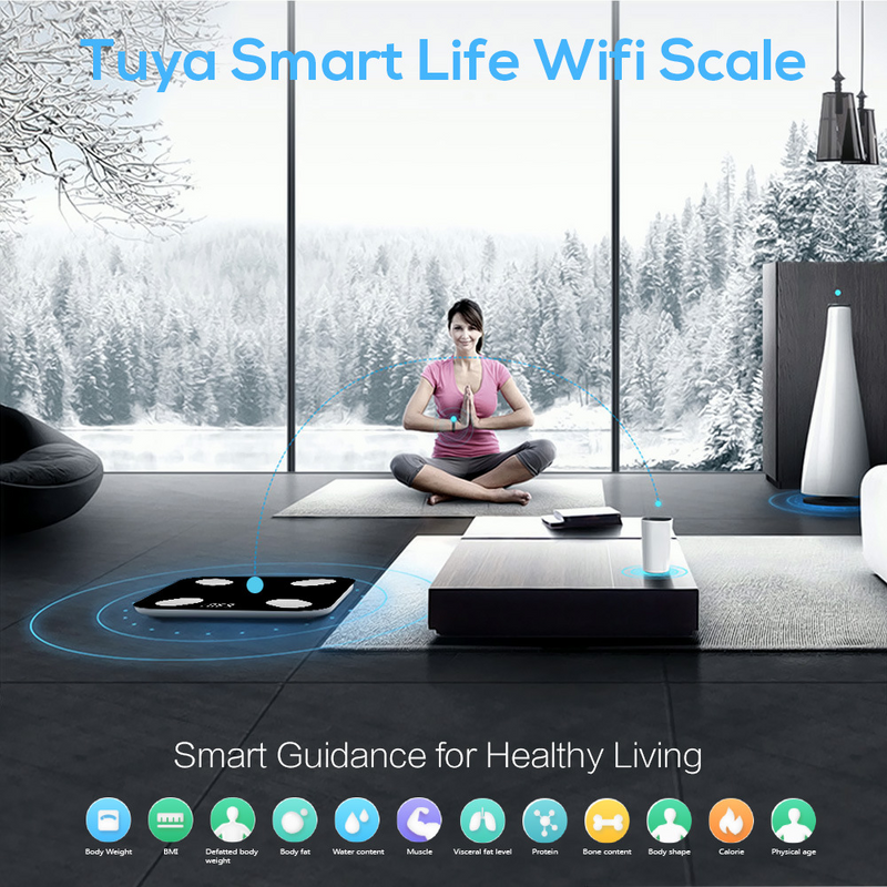 Chargez l&#39;image dans la visionneuse de la galerie, [TUYA Smart Home] Tuya Multiple Detection Functions Smart Life Wifi BMI Scale - Polar Tech Australia
