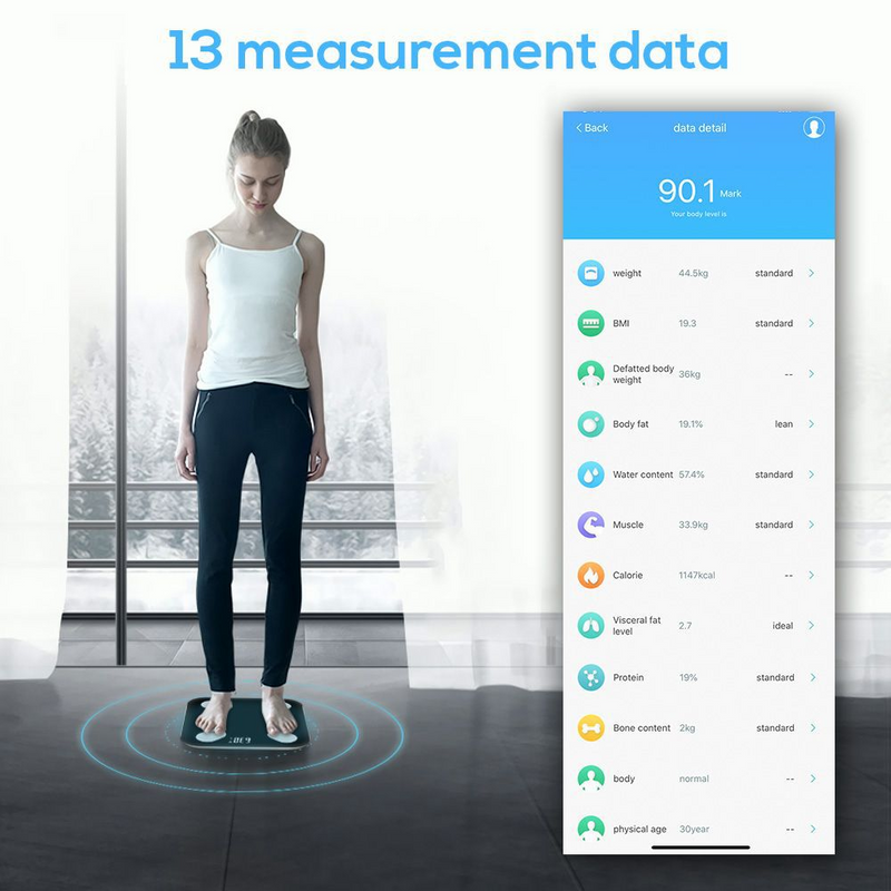 Chargez l&#39;image dans la visionneuse de la galerie, [TUYA Smart Home] Tuya Multiple Detection Functions Smart Life Wifi BMI Scale - Polar Tech Australia
