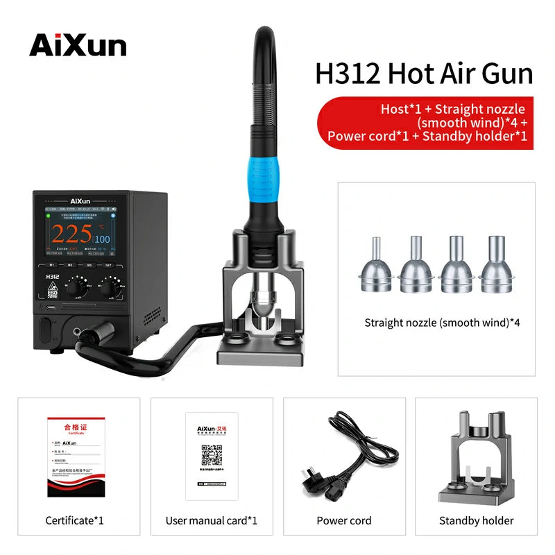 Chargez l&#39;image dans la visionneuse de la galerie, AiXun H312 Smart Hot Air Rework Station – 1400W High-Power Intelligent Rework Solution - Polar Tech Australia
