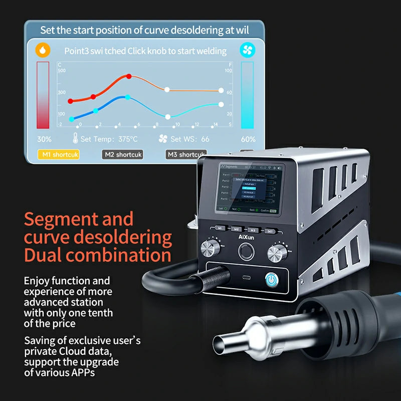Chargez l&#39;image dans la visionneuse de la galerie, [H314] AiXun 1400W Smart Hot Air Rework Station – Intelligent SMD/BGA Repair - Polar Tech Australia
