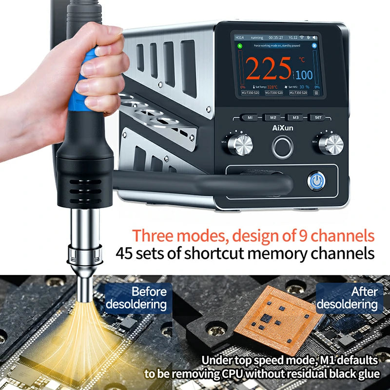 Chargez l&#39;image dans la visionneuse de la galerie, [H314] AiXun 1400W Smart Hot Air Rework Station – Intelligent SMD/BGA Repair - Polar Tech Australia
