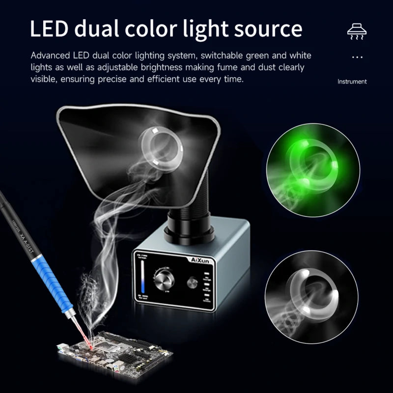 Load image into Gallery viewer, [AiXun ES02] Desktop Fume Extractor – Soldering Smoke Absorber with LED Light - Polar Tech Australia
