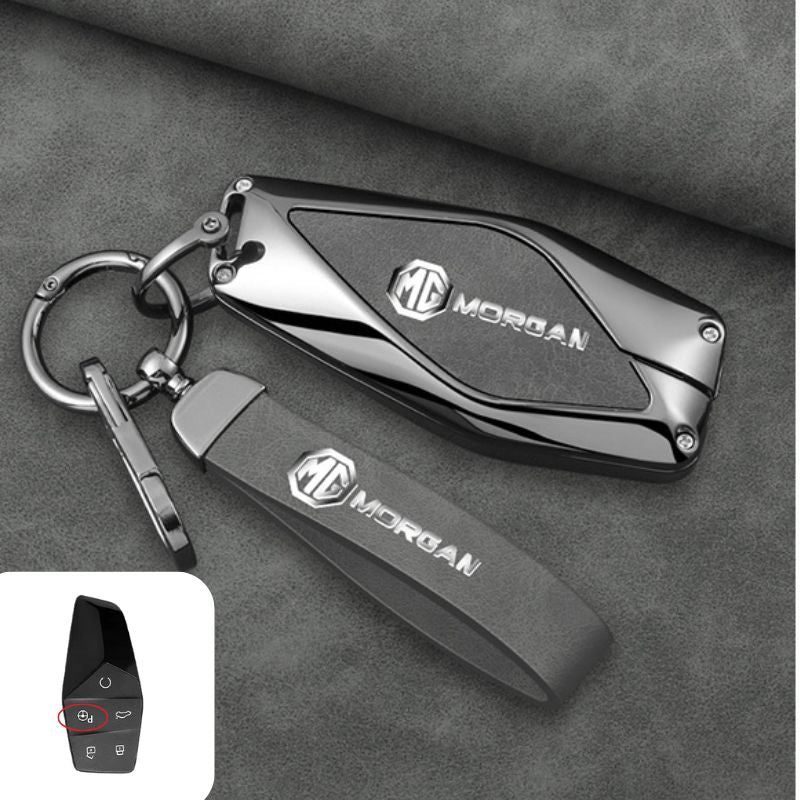 Cargue la imagen en el visor de la galería, MG Zinc Alloy + PU Leather Smart Remote Control Car Key Fob Case Cover For MG ONE
