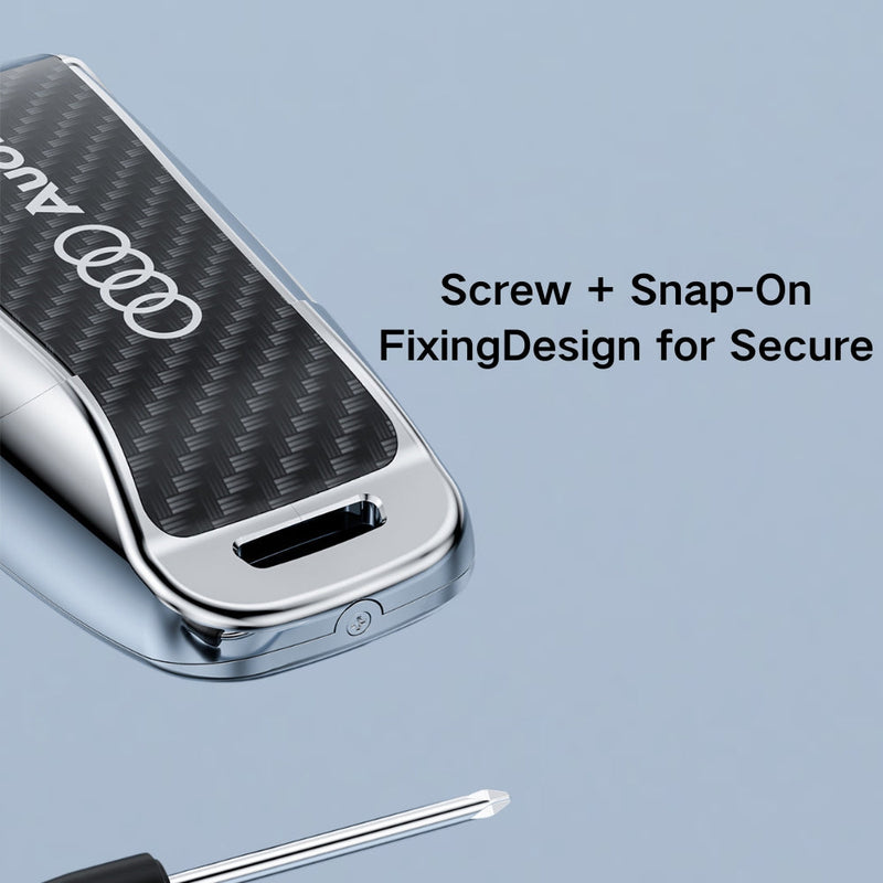Chargez l&#39;image dans la visionneuse de la galerie, Audi Zinc Alloy + Carbon Fiber Texture Car Key Fob Case Cover For A3, A4, A5, A6, Q2, Q3, Q5, Q7, Q8, e-tron
