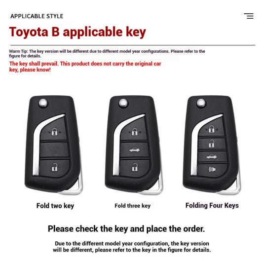 Toyota Foldable Style Metal Shell & Soft Silicone Full Protection Car Key Fob Case Cover For Camry RAV4 Highlander Avalon C-HR Prius Corolla - Polar Tech Australia