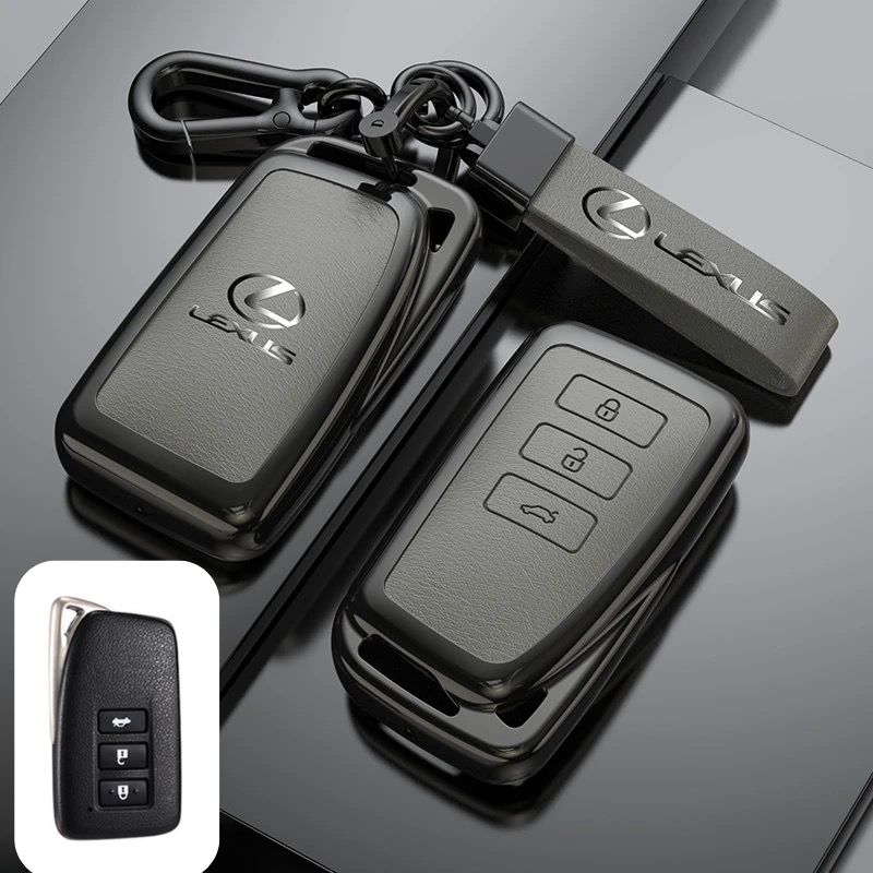 Load image into Gallery viewer, Lexus Zinc Alloy + PU Leather Car Key Fob Case Cover For ES200, ES300, RX350, NX350H, LS500H
