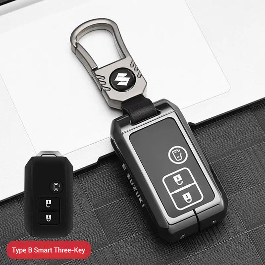 Suzuki Zinc Alloy + Silicone Car Key Fob Case Cover For Dzire, Ertiga, Vitara, Brezza, Baleno, HustlerJimny, - Polar Tech Australia