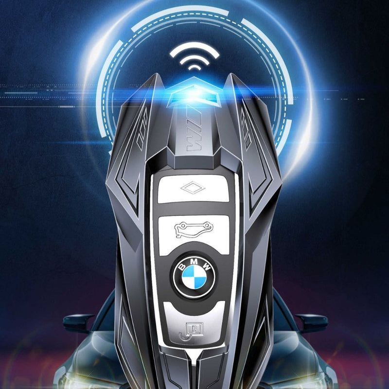 Cargue la imagen en el visor de la galería, BMW Mecha Style Zinc Alloy Car Key Fob Case Cover For 1, 3, 5, 7 Series,X1, X3, X5, X6, X7
