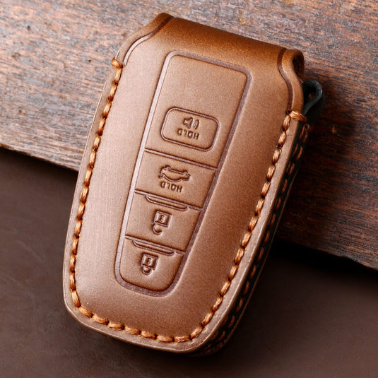 Toyota Handcrafted Genuine Leather Car Key Fob Protective Case Cover For Camry, C-HR, Corolla, RAV4, Avalon, Land Cruiser, Prado, Prius - Polar Tech Australia