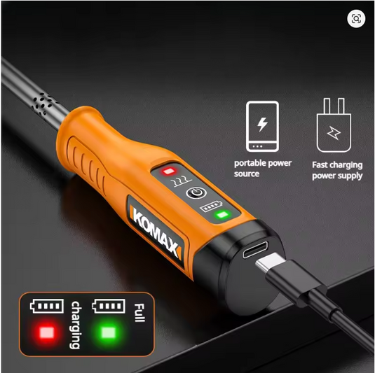 [7 in 1 Kit][Battery Power][Max 400℃] Komax Portable Type-C Chargeable Built-in Battery Soldering Iron Station Max 400℃ - Polar Tech Australia