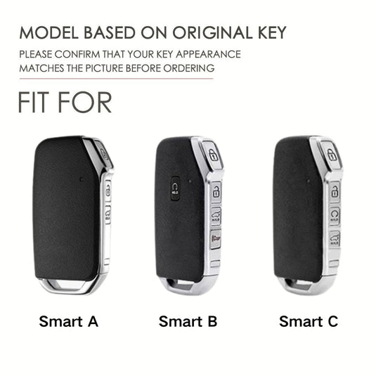 Kia Zinc Alloy + Silicone Car Key Fob Case Cover For K5, Seltos, Sportage, Sorento, Cerato, Ceed, Niro EV, Telluride, Soul, Proceed