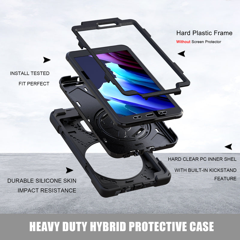 Cargue la imagen en el visor de la galería, Samsung Galaxy Tab Active 3 &amp; 5 8&quot; 2020 Heavy Duty 360 Degree Rotate Stand Hand Strap Case - Polar Tech Australia
