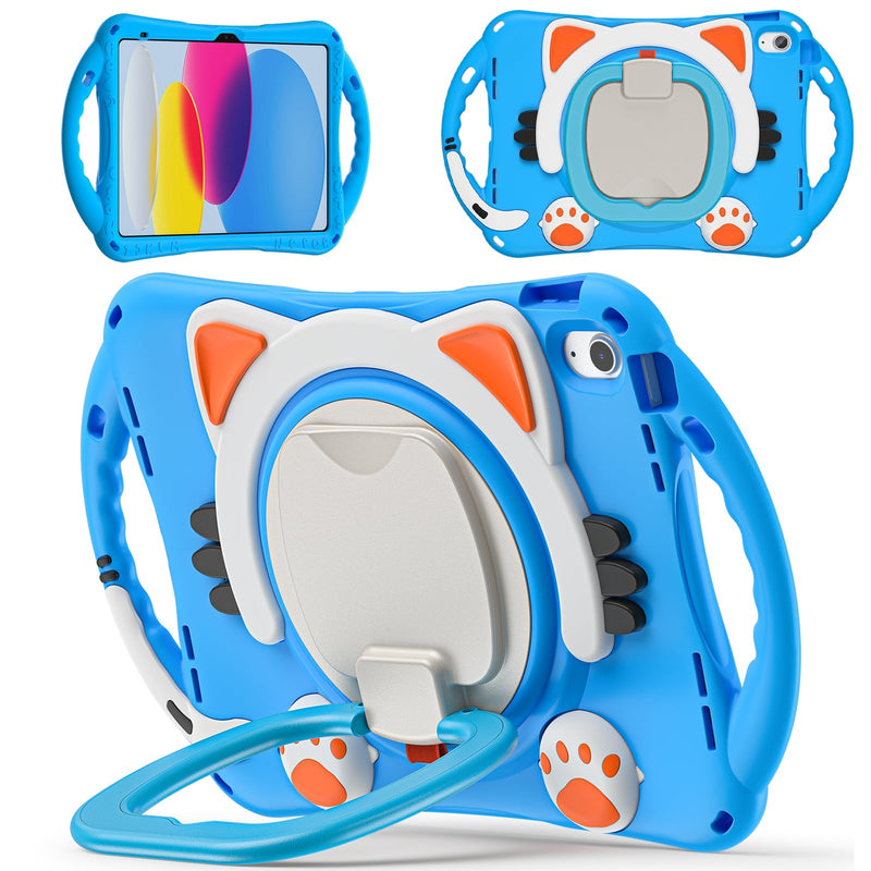 Chargez l&#39;image dans la visionneuse de la galerie, Apple iPad Mini 1/2/3/4/5 EVA Kid Friendly Cat Style Heavy Duty Case with Handle Stand Ring - Polar Tech Australia
