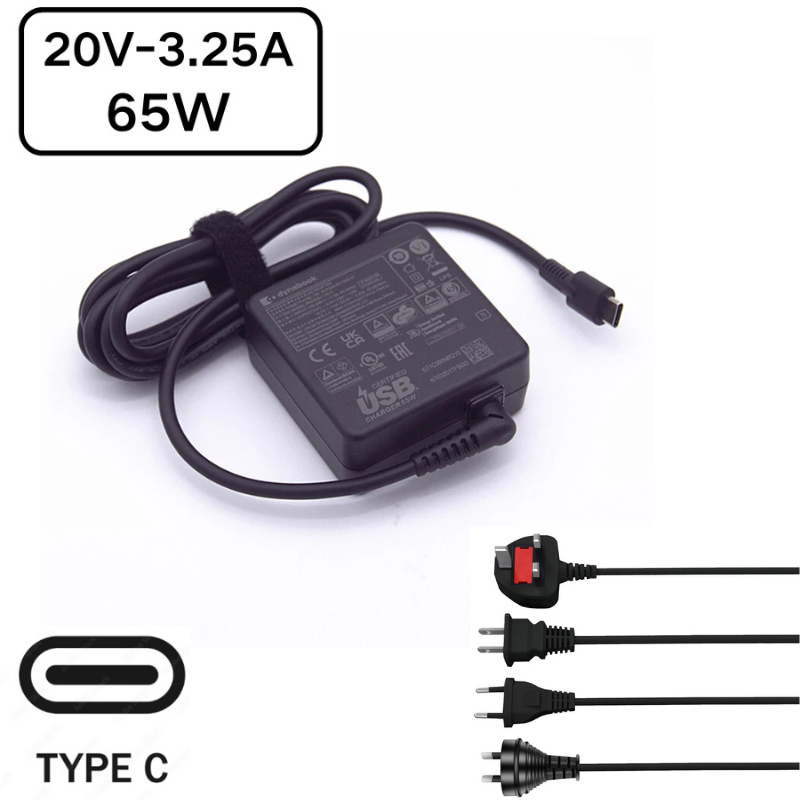 Load image into Gallery viewer, [65W/20V-3.25A][USB-C] Toshiba Dynabook PA5352E-1AC3 PA-1650-98 Series - AC Power Adapter Laptop Wall Charger

