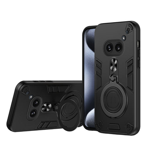 Nothing Phone (2) - Metal Ring 360 Degree Rotating Holder PC Hybrid TPU Phone Case